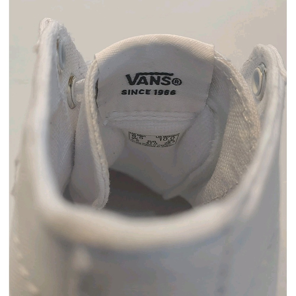 Vans Sk8 Hi Stacked Unisex Triple White Skate Shoes Canvas Platform NEW - Picture 12 of 16